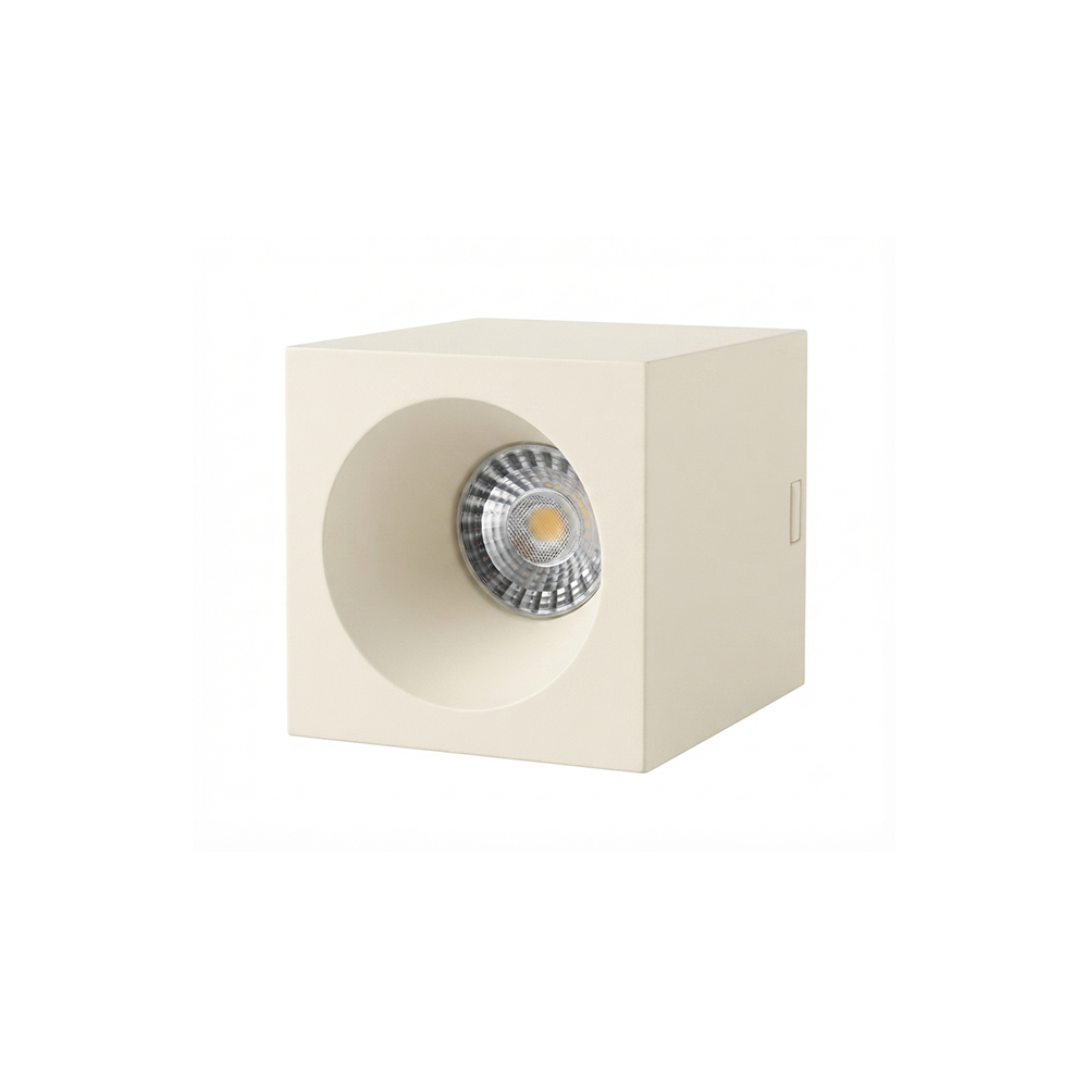 DOWNLIGHT SALIENTE QUAD,7W LED 3EM1 Φ9*9*10CM BRANCO-CUBIX-F