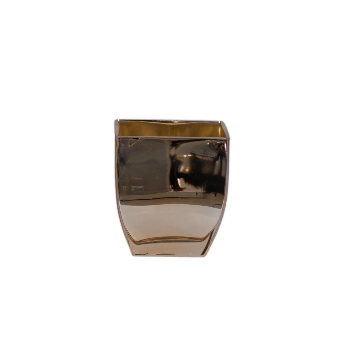 Pequeno vaso decorativo dourado
