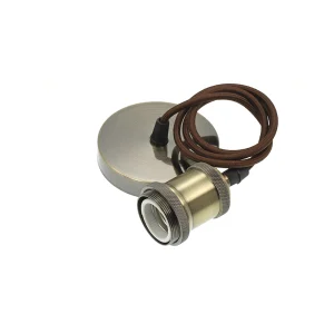 SUSPENSÃO  COM SUPORTE E27MAX OURO+PT 100W-ESTELLE-C