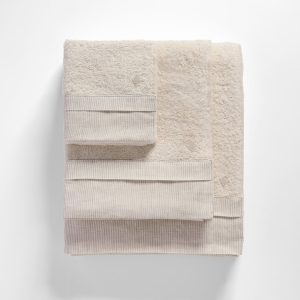 CONJUNTO TOALHAS COM APLICAÇÃO RISCAS LINHO