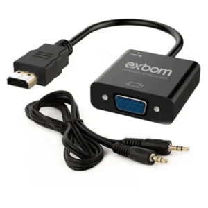 Conversor HDMI para VGA com Cabo de Áudio P2