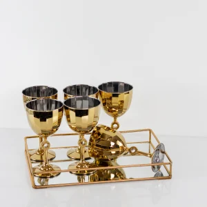 Conjunto De Copo Para Vinho Dourado 6 Pcs