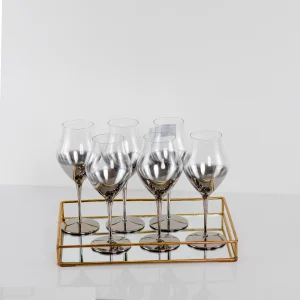 Conjunto De Taças De Vinho Degradê Cromado 6 Pcs